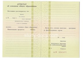 Аттестат за 9 класс 1995-2006 в Благовещенске